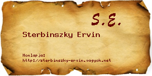 Sterbinszky Ervin névjegykártya