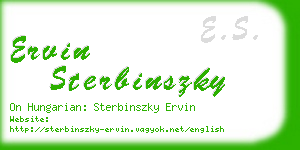 ervin sterbinszky business card